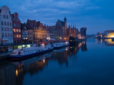 Night at old Gdansk, Poland clipart