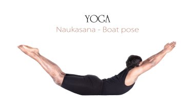 Yoga naukasana boat pose clipart