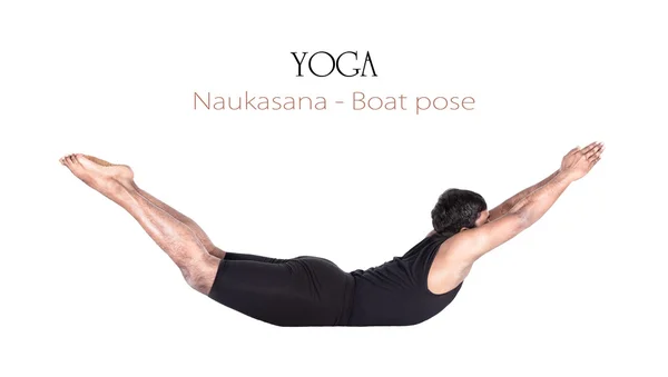 Yoga naukasana barco pose — Fotografia de Stock