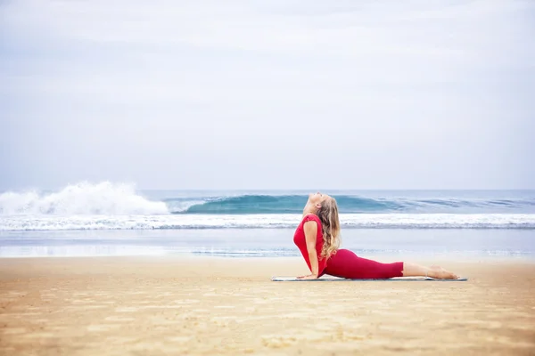 stock image Yoga on the beach