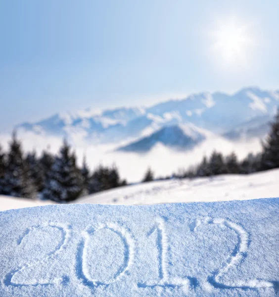 2012 año en la nieve — Foto de Stock