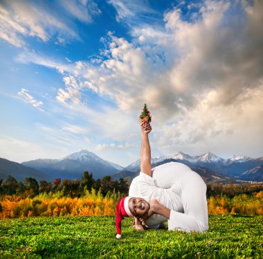 Christmas yoga clipart