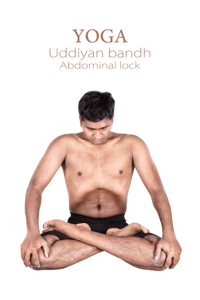 Yoga uddiyan bandha — Foto Stock