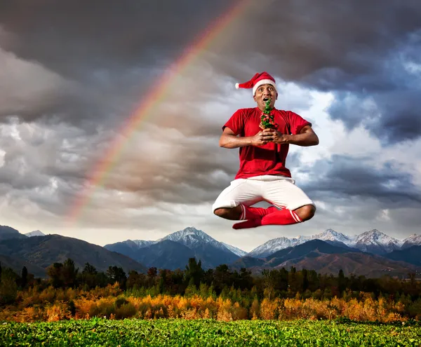 Yoga di Natale — Foto Stock