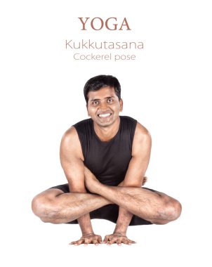 Yoga Kukkutasana cockerel pose clipart