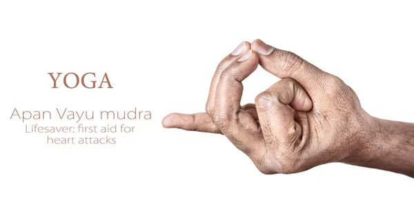 Yoga Apan Vayu mudra — Stock Photo, Image