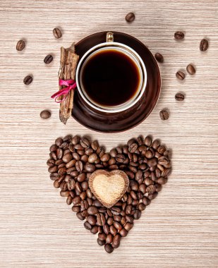 Valentines day coffee and cinnamon clipart