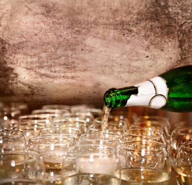 Glasses with champagne clipart