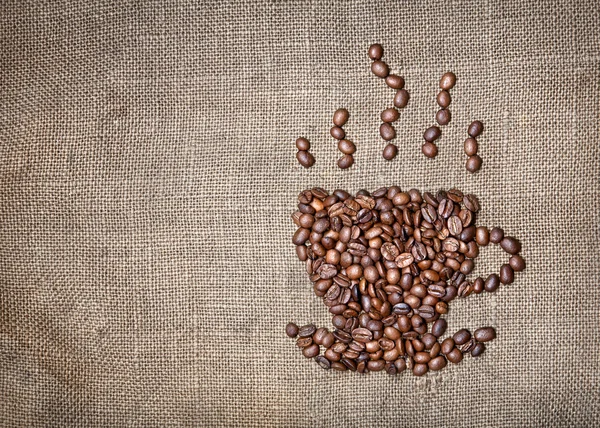 Xícara de café de grãos — Fotografia de Stock