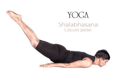 Yoga shalabhasana locust pose clipart