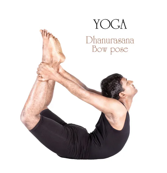Yoga dhanurasana bow pose — Stock Photo, Image