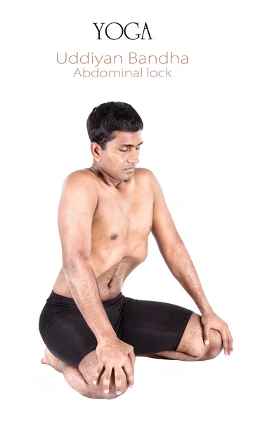 Yoga uddiyan bandha – stockfoto