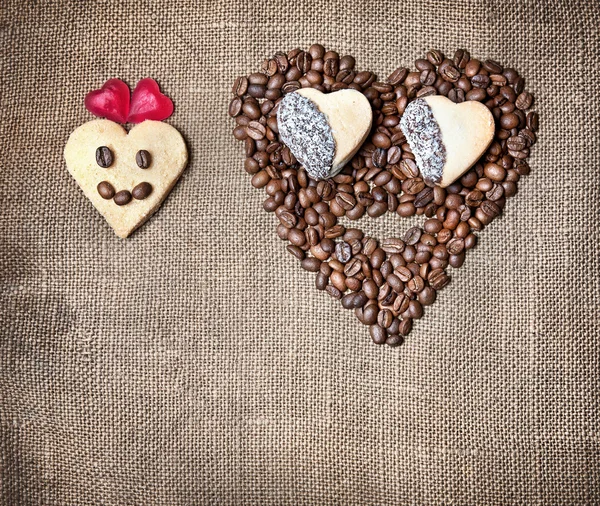 stock image Funny Valentines day breakfast