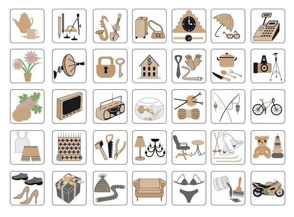 Iconos de diseño web para compras — Archivo Imágenes Vectoriales
