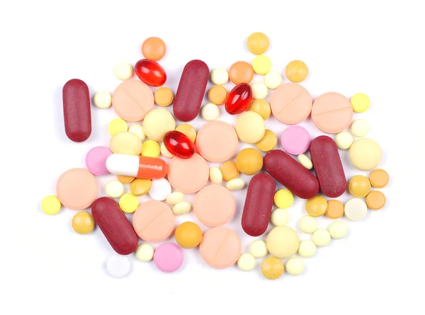 Tabletki na białym tle — Zdjęcie stockowe
