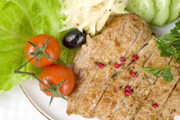 Gegrilltes Steak mit Paprika und Rosmarin — Stockfoto