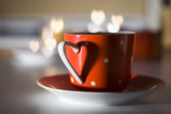 stock image Red Mug with a heart