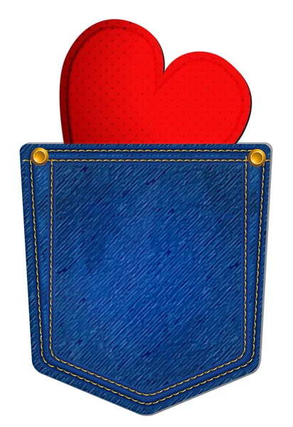 Bolso Jean azul com coração Ilustração De Bancos De Imagens