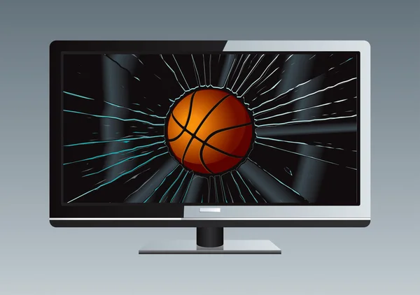 LCD tv bruten boll som 3 — Stock vektor