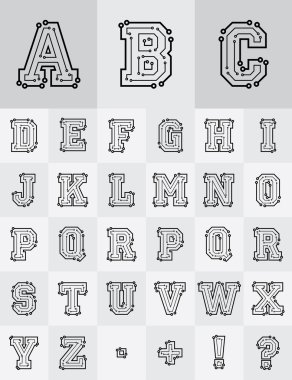 Technological Alphabet clipart