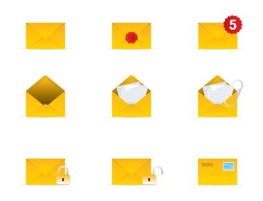 Mail Icon Set 3 clipart