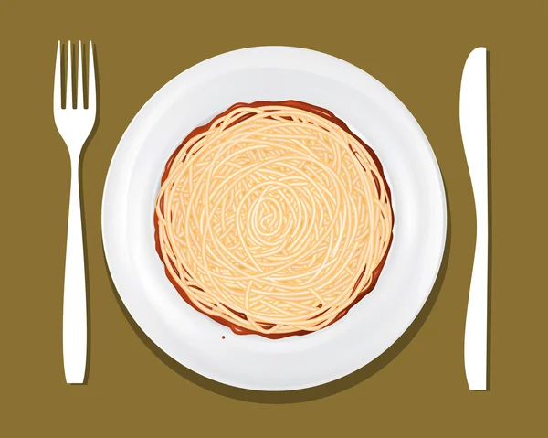 Pasta de plato de cena — Archivo Imágenes Vectoriales