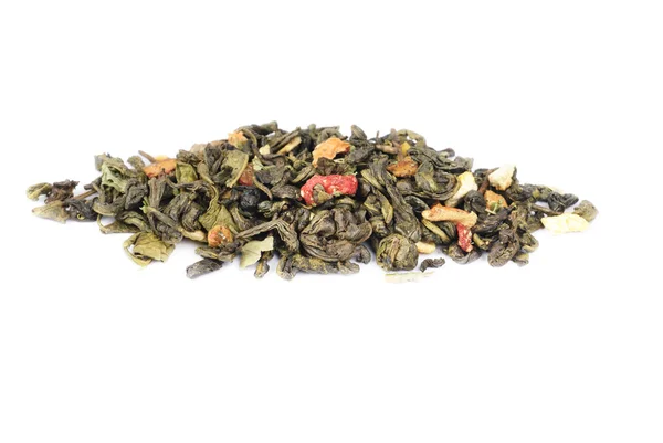 Зеленый чай с клубникой и цитрусовыми фруктами — стоковое фото