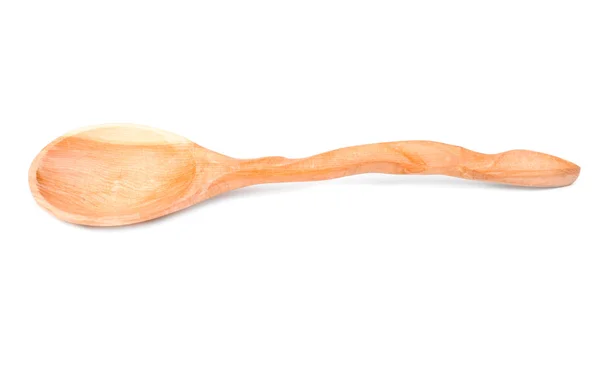 Cucchiaio di legno del ginepro isolato su fondo bianco — Foto Stock