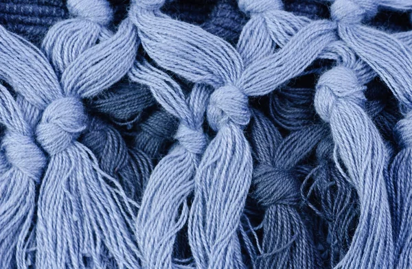 青い糸。マクロ. — ストック写真