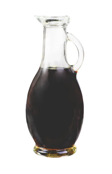 Vinagre balsamico garrafa isolada sobre fundo branco — Fotografia de Stock