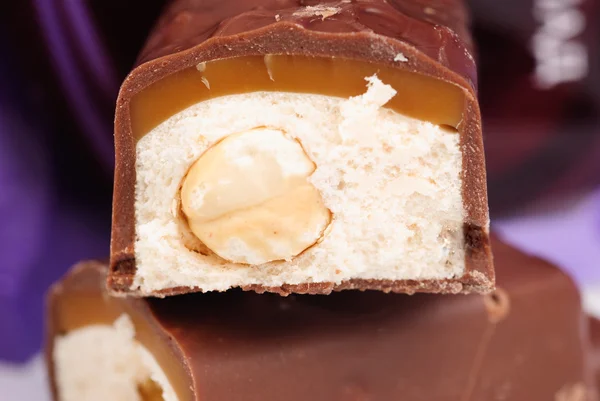 Barra de chocolate como fundo — Fotografia de Stock