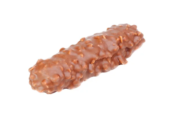 ピーナッツの白い背景で隔離のチョコレート ・ バー — ストック写真