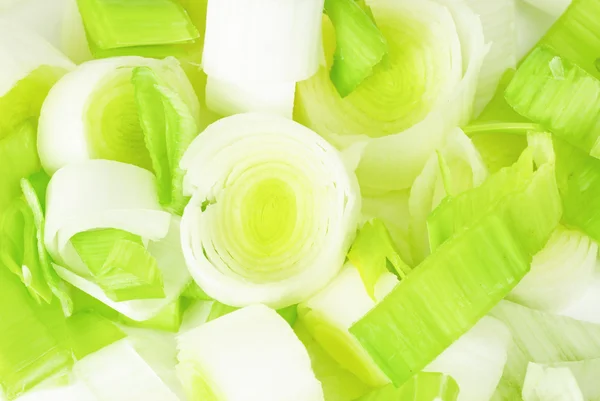 Fresh leek as food background — Stock Photo, Image