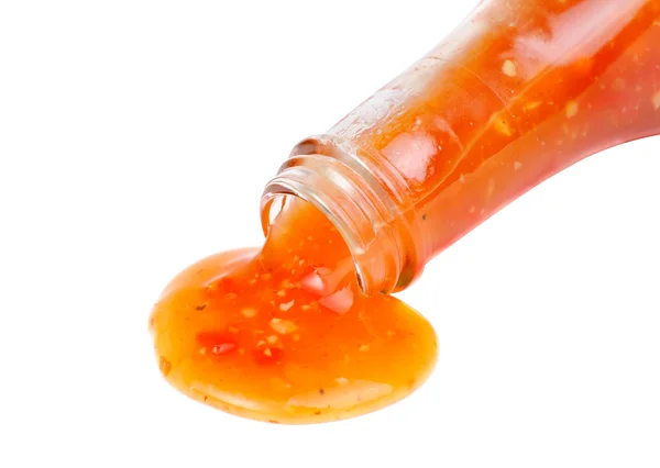Hot chili pepper sauce isolated on white — Stock Photo, Image