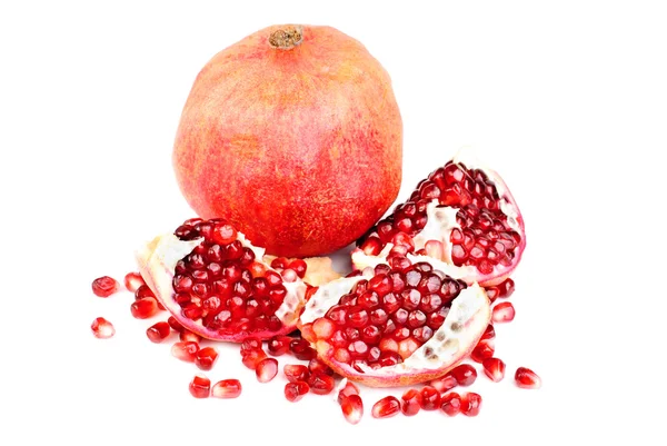 Pomegranate and slice isolated on white background — Stock Photo, Image