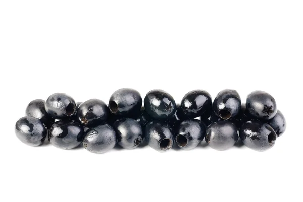 Černé olivy izolovaných na bílém — Stock fotografie