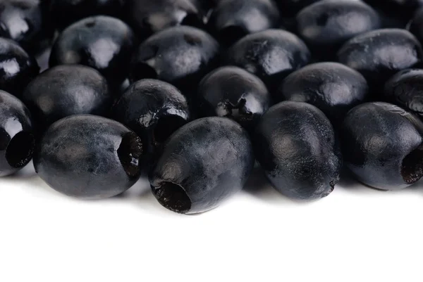 stock image Black olives isolated on white