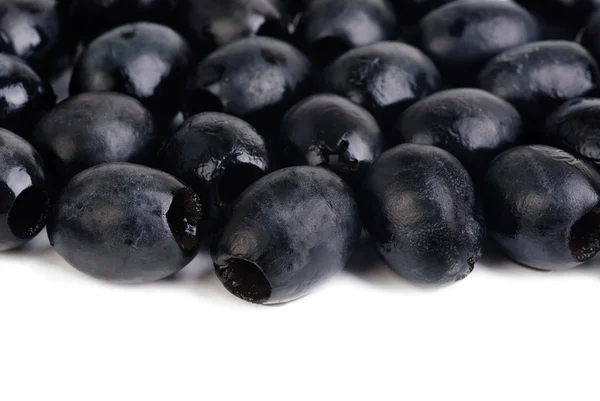 Black olives isolated on white — Stock Photo, Image