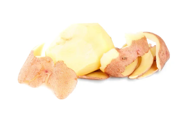 Peeled potato isolated on a white background — Stock Photo, Image
