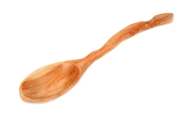 Cucchiaio di legno del ginepro isolato su fondo bianco — Foto Stock