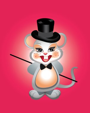 Mouse with Cylinder clipart