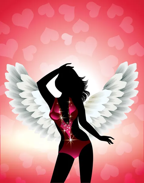 Andělé křídla dívky — Stockový vektor