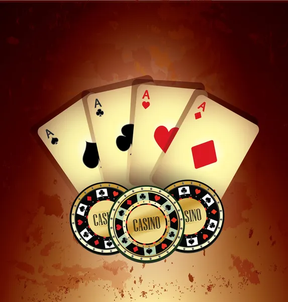 Poker kartları ve çipleri — Stok Vektör