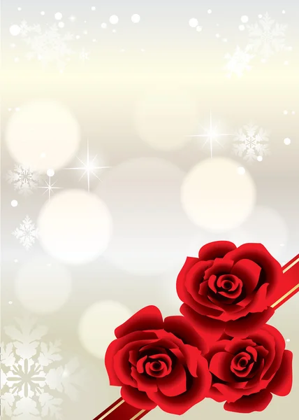 Κόκκινα τριαντάφυλλα-φορέα κάρτα — Διανυσματικό Αρχείο