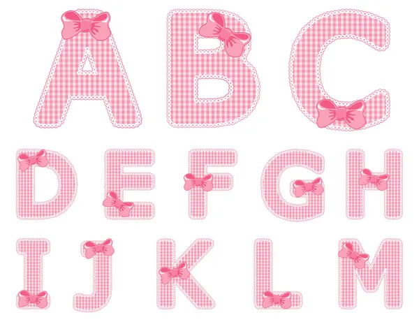 Baby girl alphabet set from A to M — Stock Vector