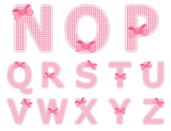 Ensemble alphabet bébé fille de N à Z — Image vectorielle