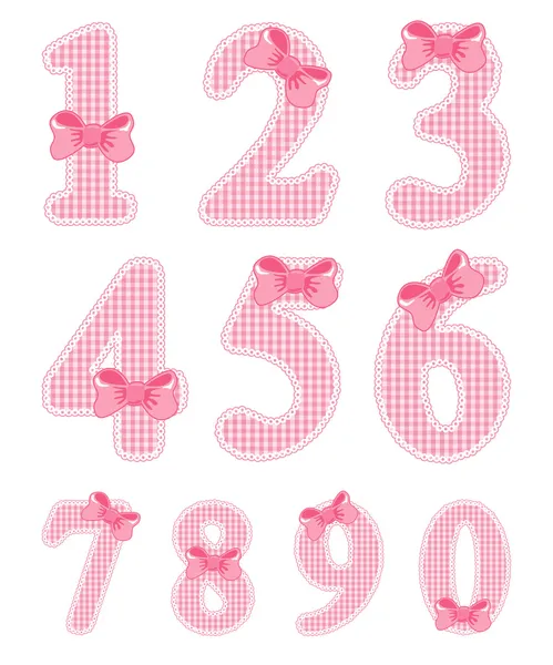 Baby girl numeral set — Stock Vector