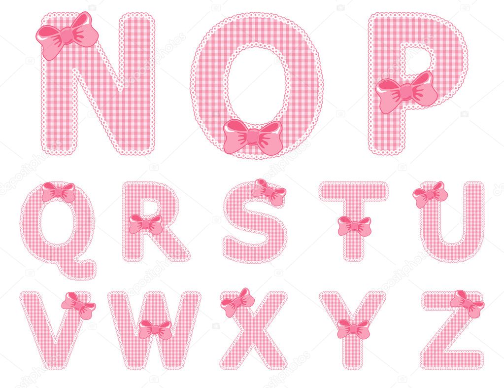 Baby girl alphabet set from N to Z