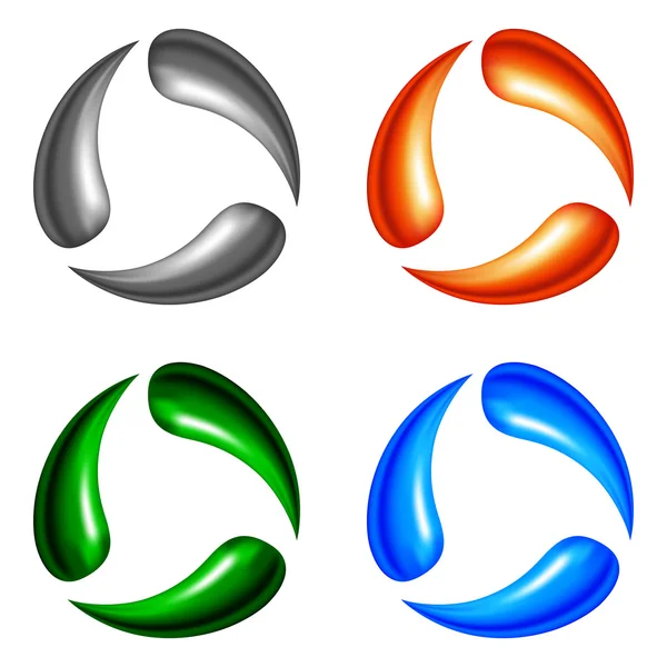 Quattro elementi logo — Vettoriale Stock