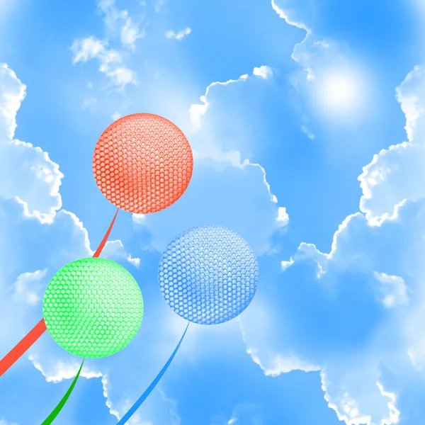 Balões no céu limpo — Fotografia de Stock